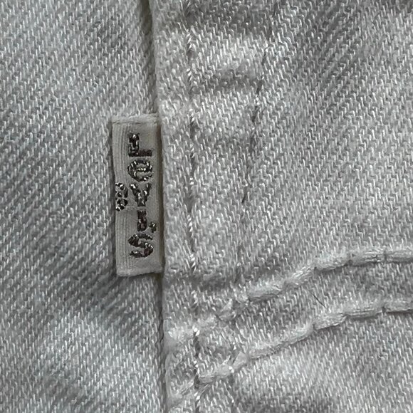 Levi's Womens Button Front Denim Skirt, White Size 29 Shirt Skirt Distressed - Picture 10 of 11